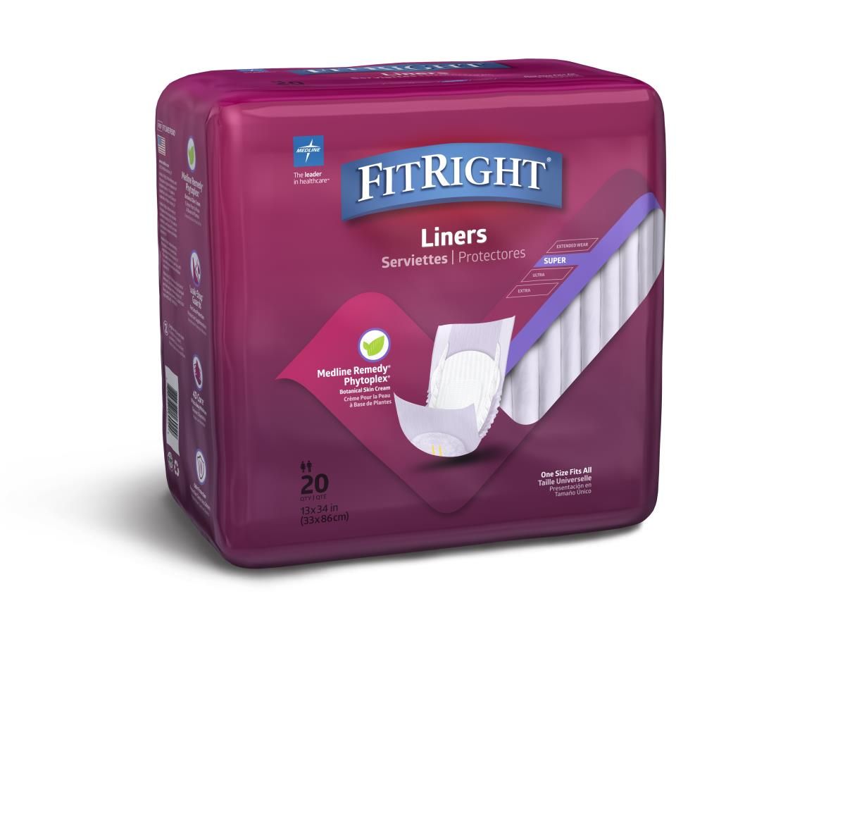 Medline FitRight Restore Incontinence Liner 13x30 80Ct