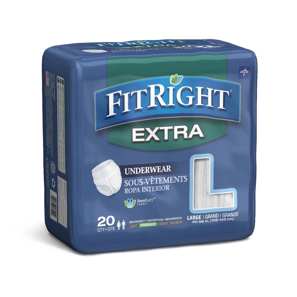 FitRight Extra Disposable Underwear Moderate L 20Ct