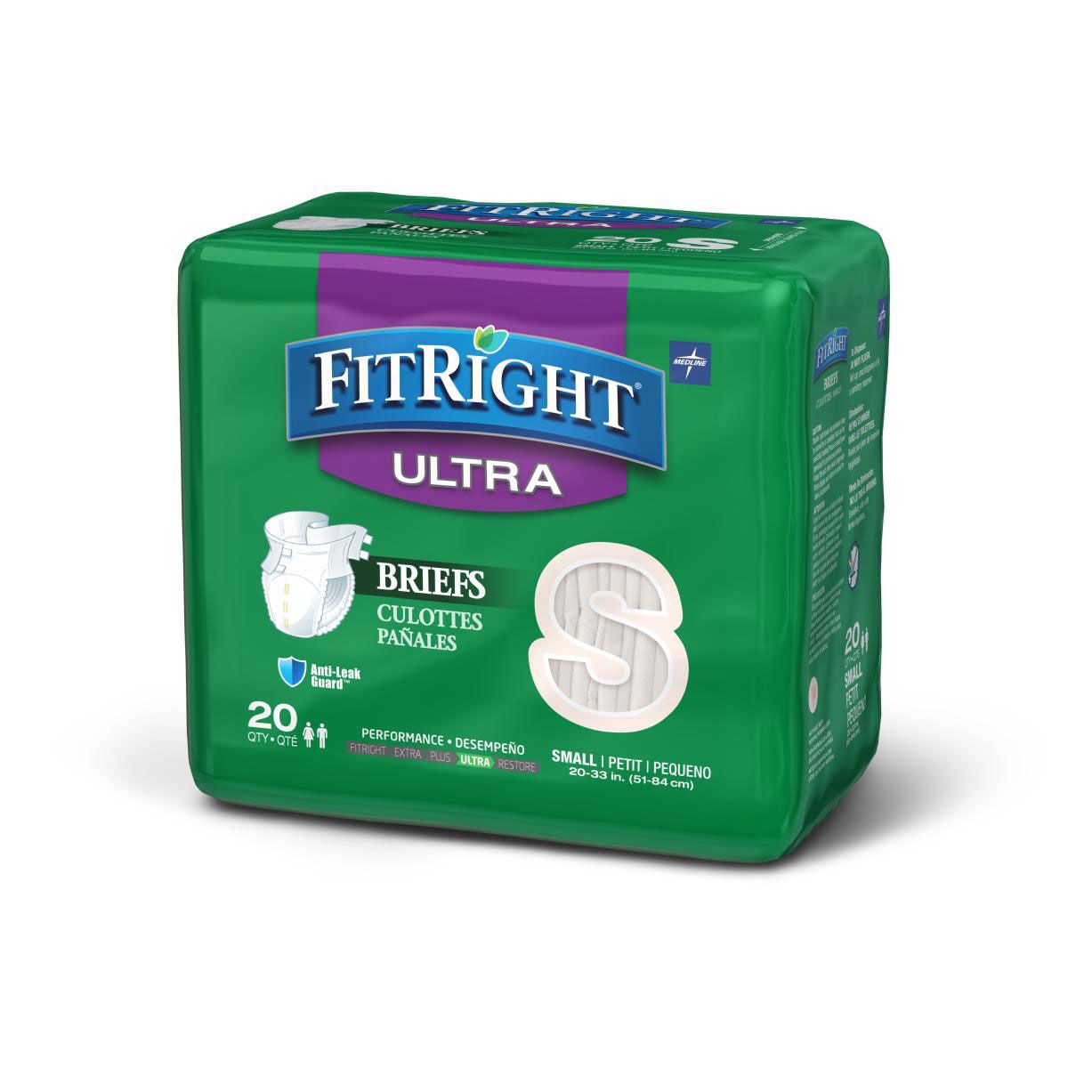 Medline FitRight OptiFit Ultra Disposable Brief S 20Ct