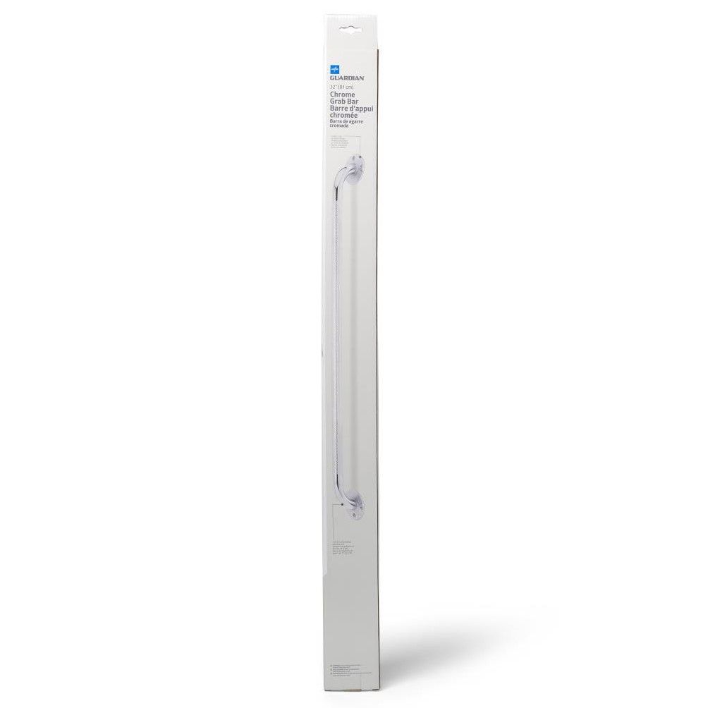 Medline 32in Knurled Chrome Grab Bar 300lb Capacity 1Ct