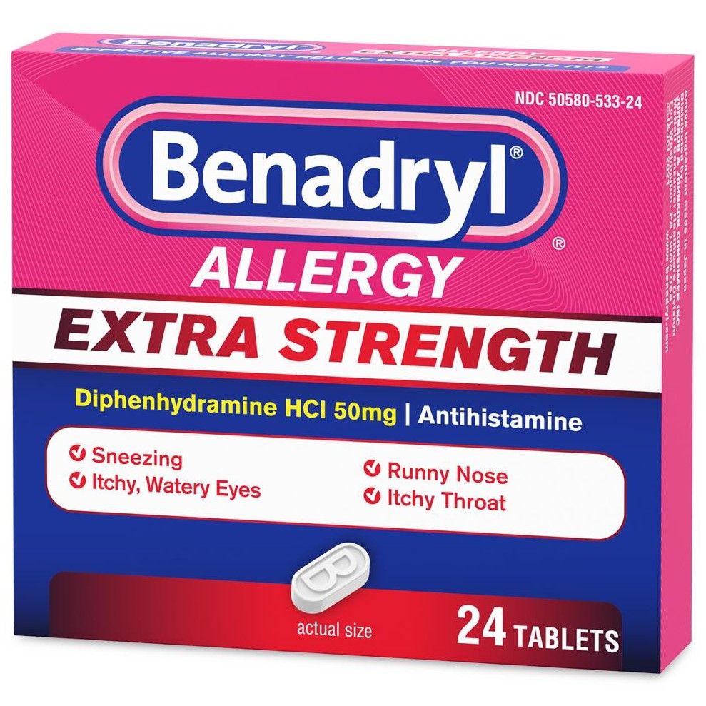 Benadryl Extra Strength Allergy Tablets 24Ct
