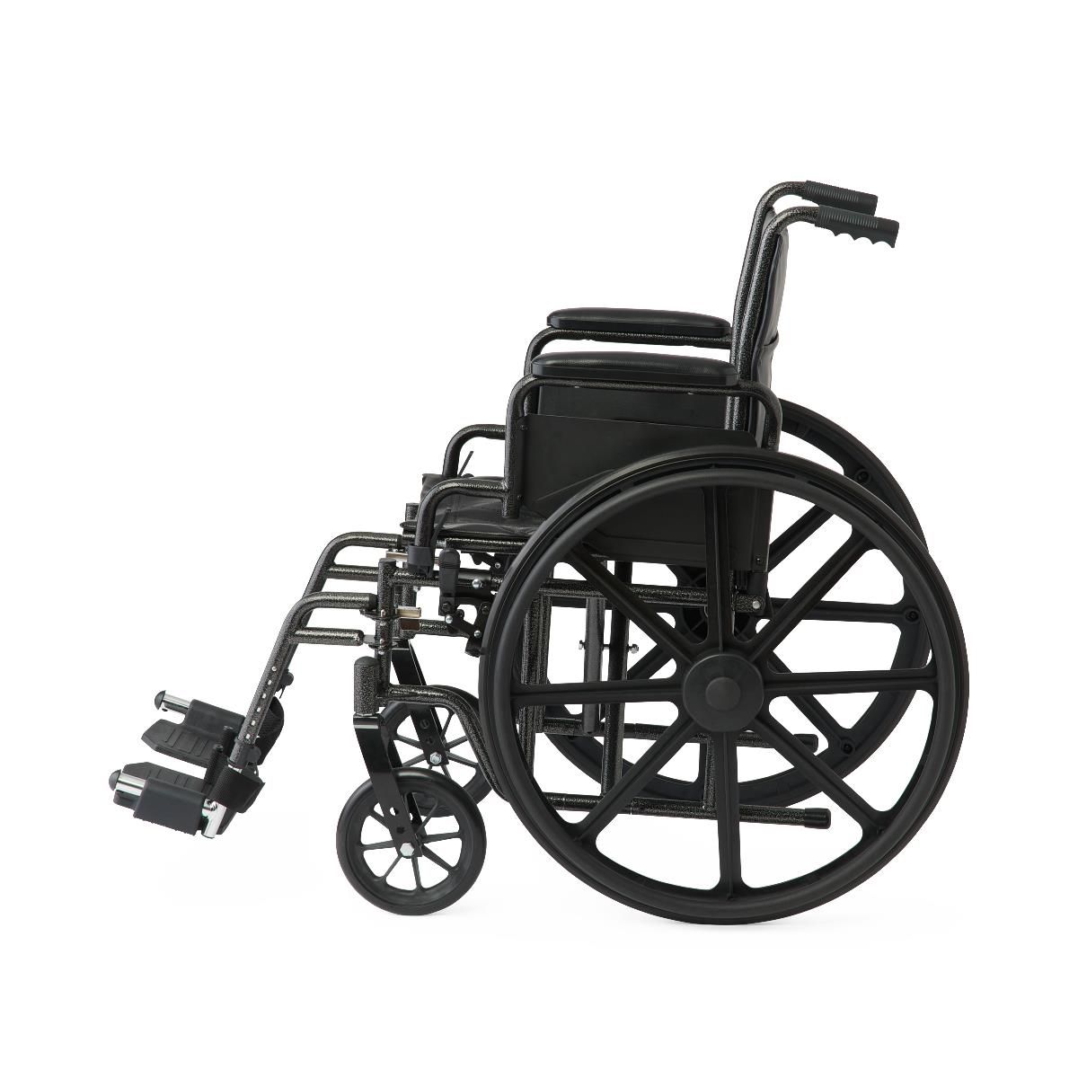 K1 Basic Vinyl Wheelchair with SwingBack DeskLength Arms and Swing
