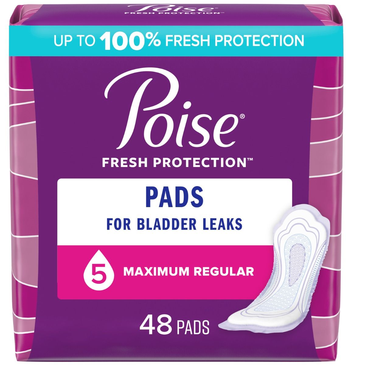 Poise Incontinence Pad, Maximum, Regular Length
