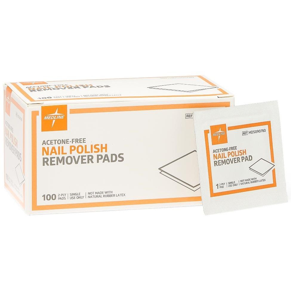 Medline AcetoneFree Nail Polish Remover Pad 1000Ct