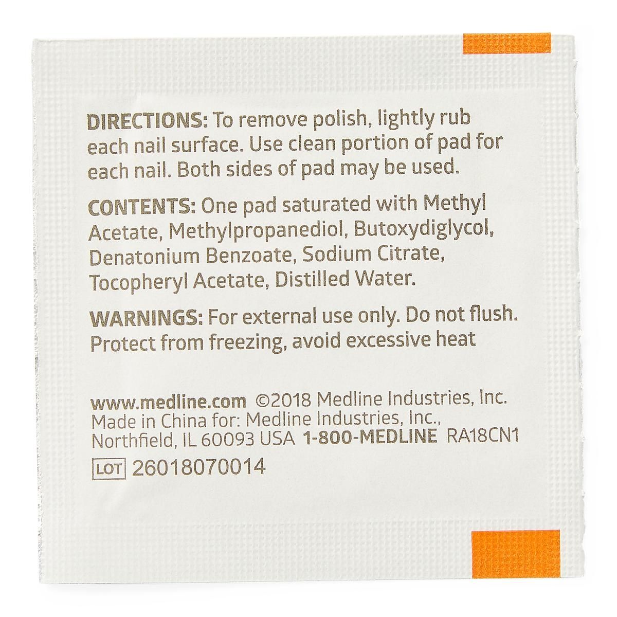 Medline AcetoneFree Nail Polish Remover Pad Shop All