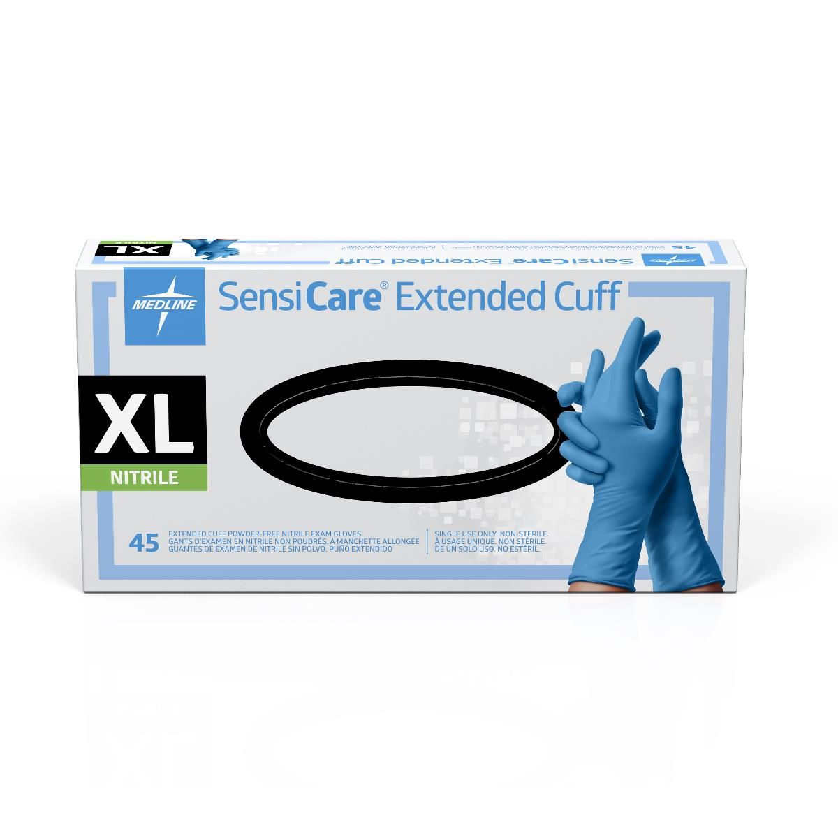 Gloves: SensiCare Silk Powder-Free Nitrile Exam Gloves With SmartGuard Film, Size L | Pipeline Medical