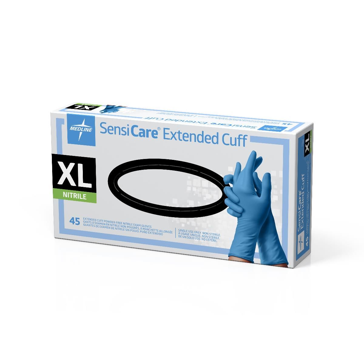 SensiCare Extended Cuff Nitrile Exam Gloves Size XL 45Ct