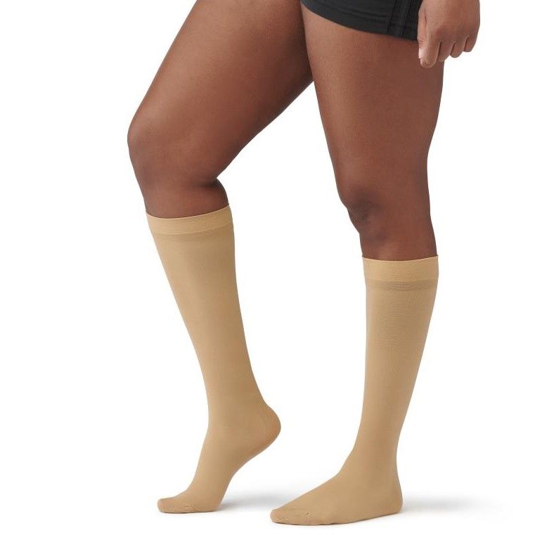 CURAD Knee Compression Hosiery 1520mmHg Tan A Reg 1Pr