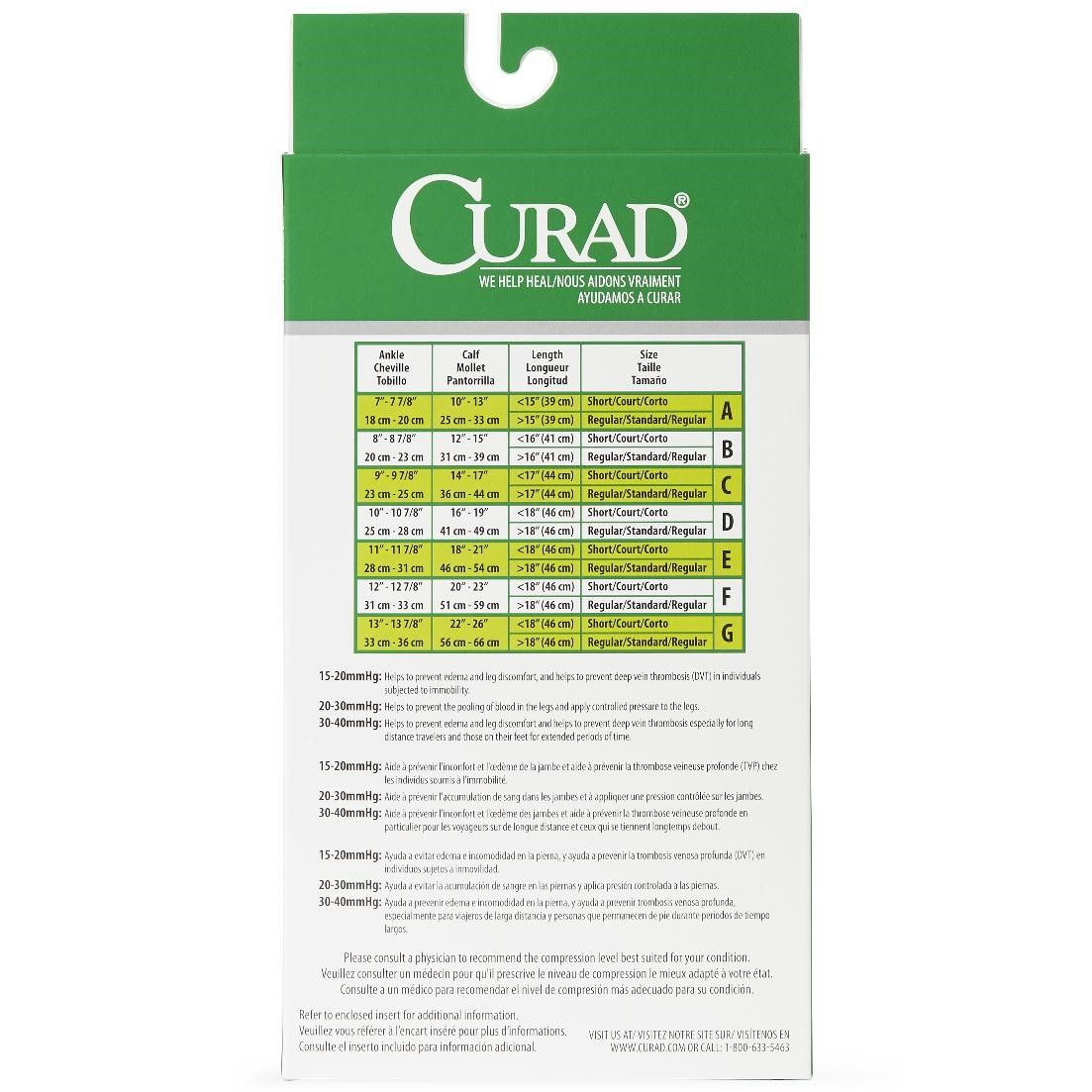 CURAD Knee Compression Hosiery 1520mmHg Blk C Reg 1Pr