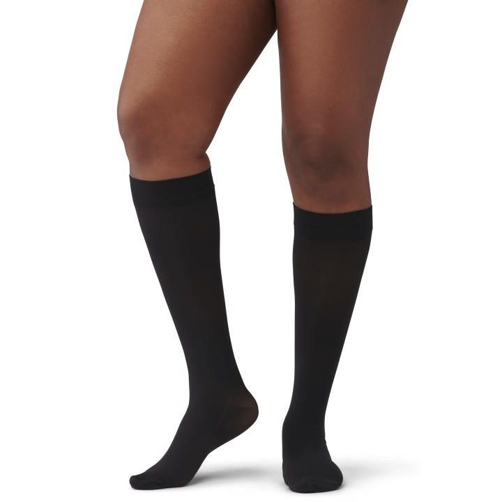 CURAD Knee Compression Hosiery 815mmHg Blk Lg Reg 1Pr