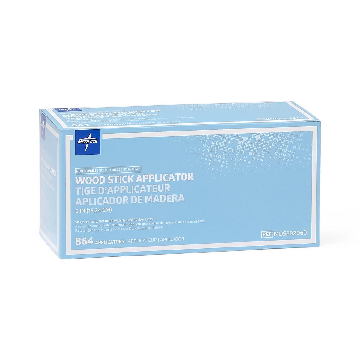 Medline Nonsterile 6in Wood Applicator Stick (No Tip) 864Ct