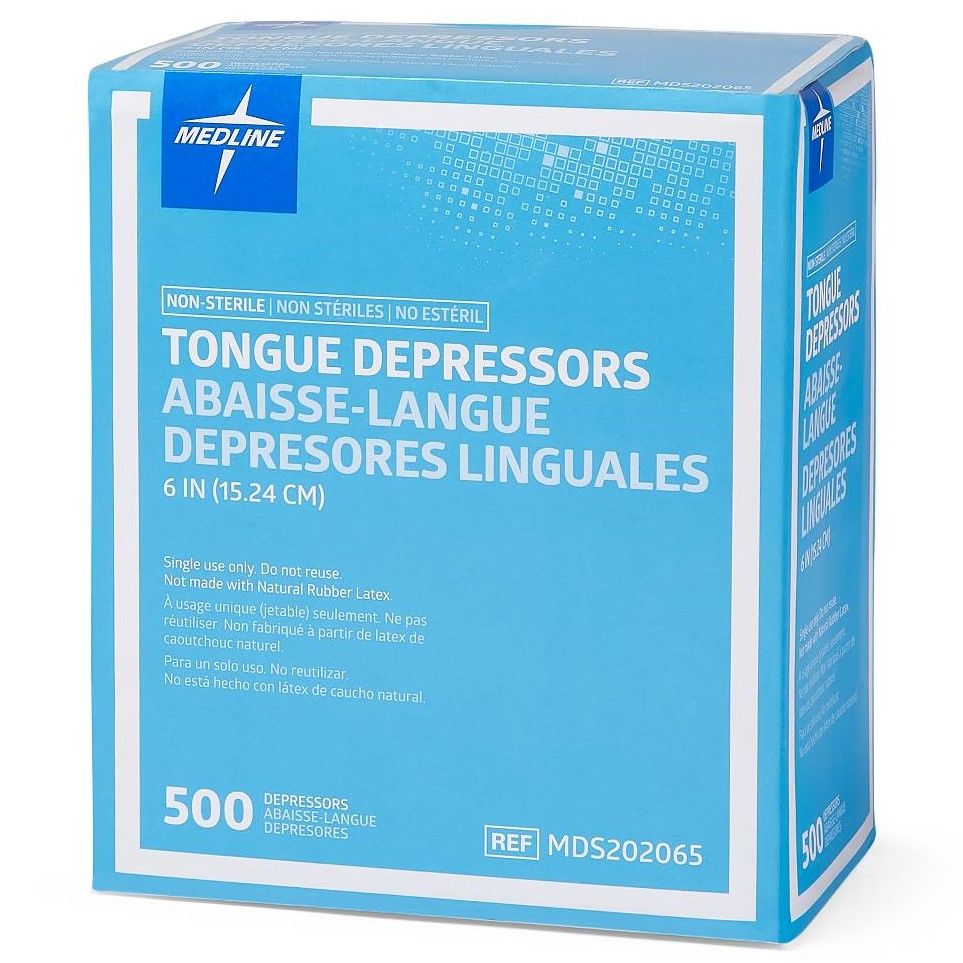 Medline Nonsterile 6in Tongue Depressor 500Ct
