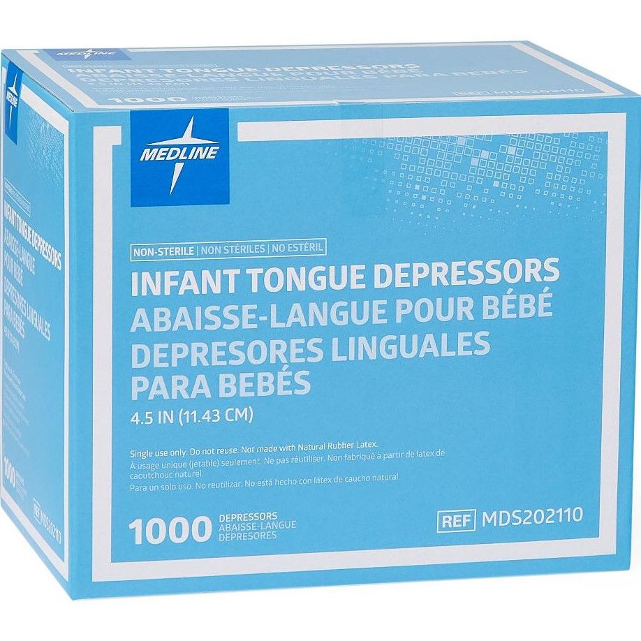 Medline Nonsterile 4.5in Infant Tongue Depress 10000Ct