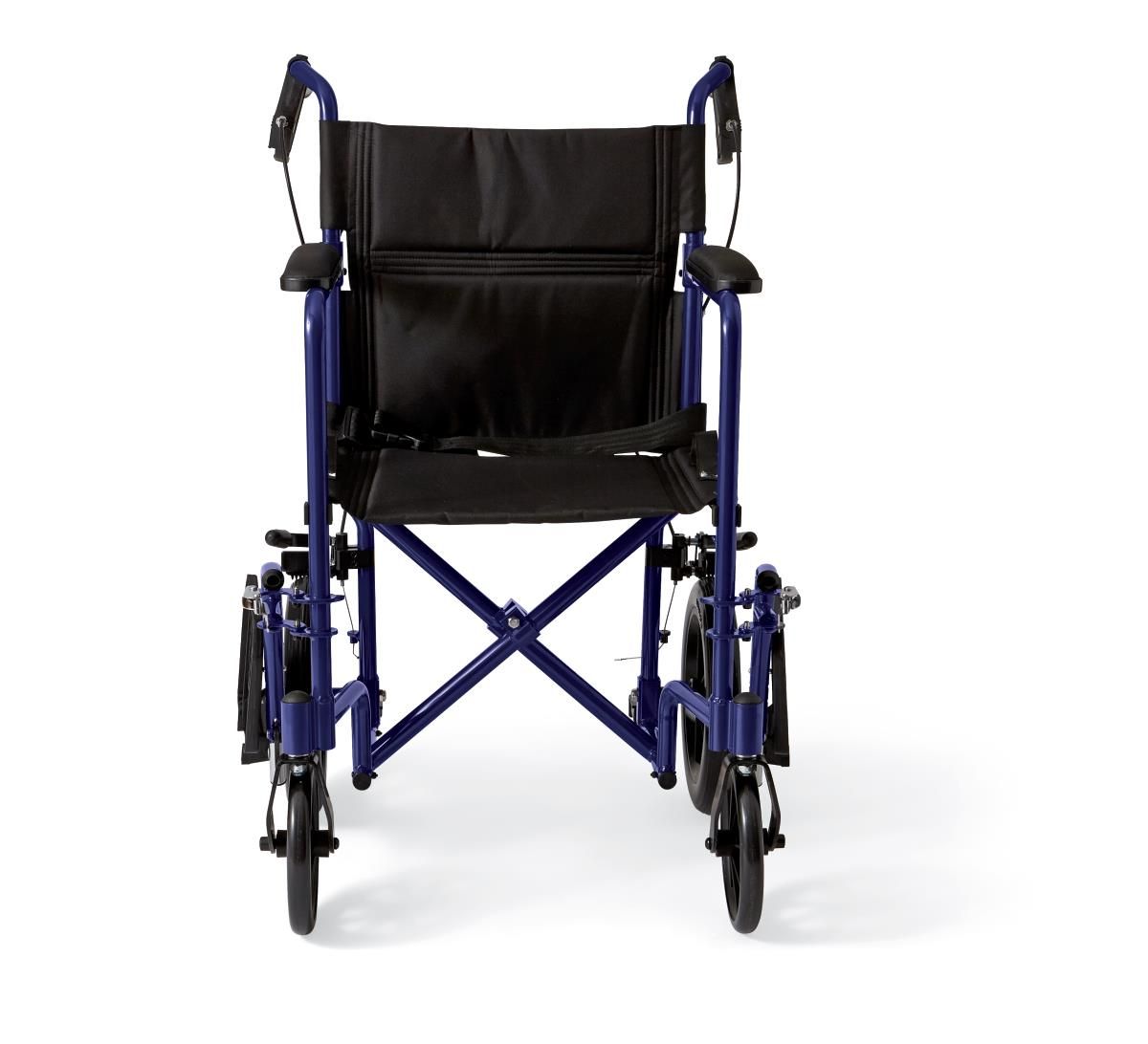 Medline Basic Aluminum Transport Chair 12in Blue 1Ct