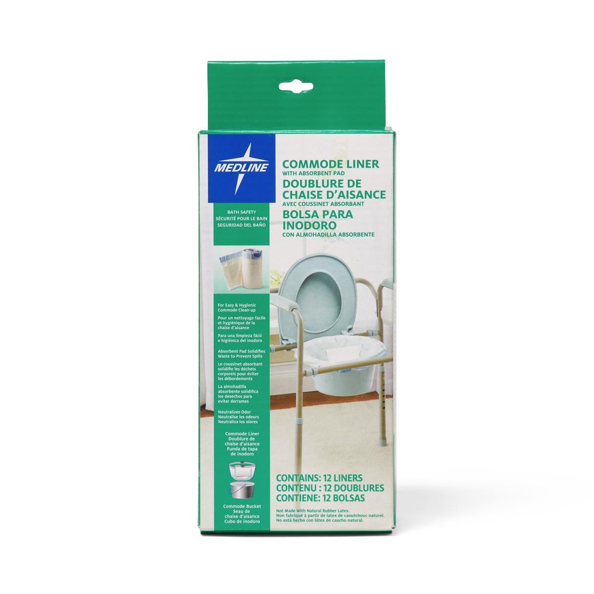 Medline Commode Liner with Absorbent Pad 1 Count