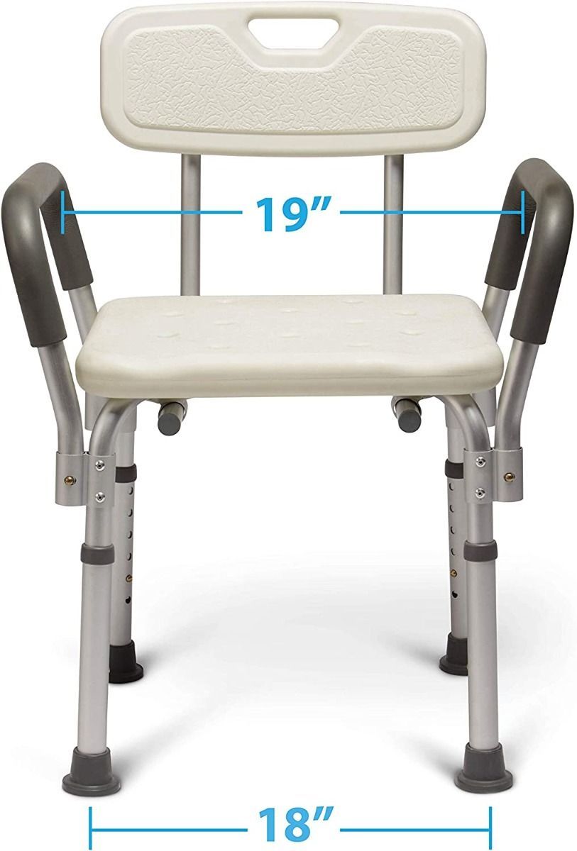 Medline Knockdown Bath Bench with Arms/Back 350lb Capacity 1Ct