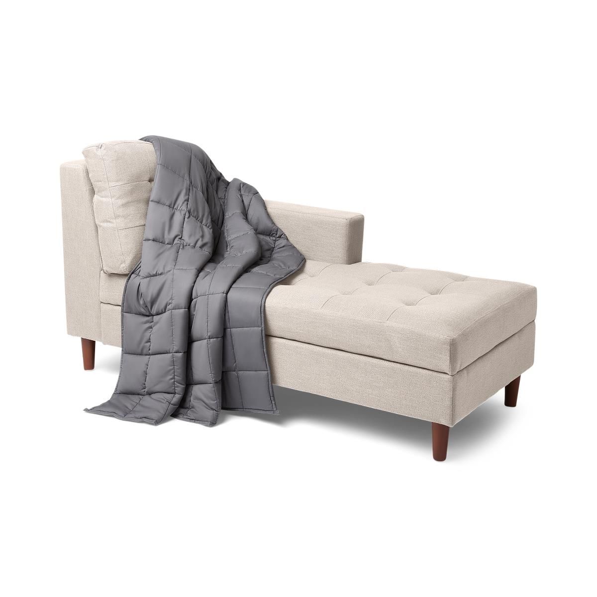 Weighted Blanket with Duvet Cover, Gray, 15lb, 1Ct