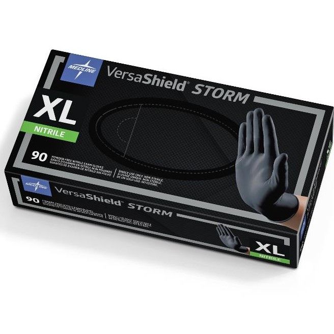 Medline VersaShield Storm Nitrile Exam Gloves XL 900Ct