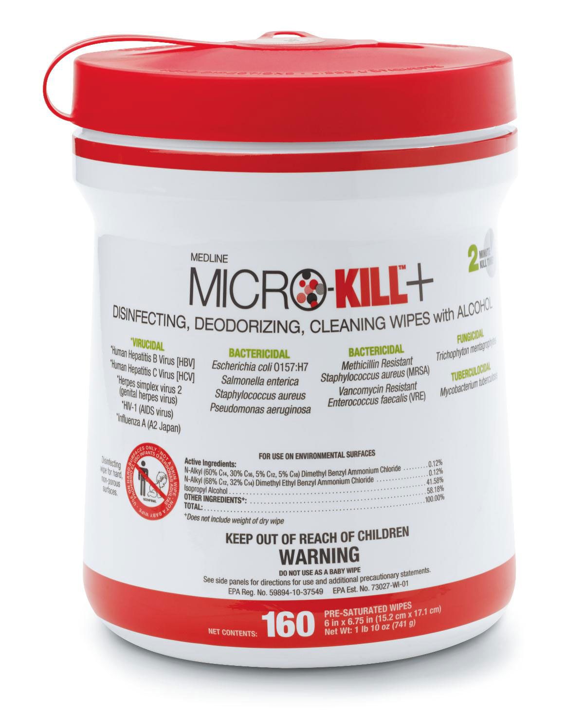 Micro Kill Disinfecting Wipe With Alcohol 6x6 75 19ct