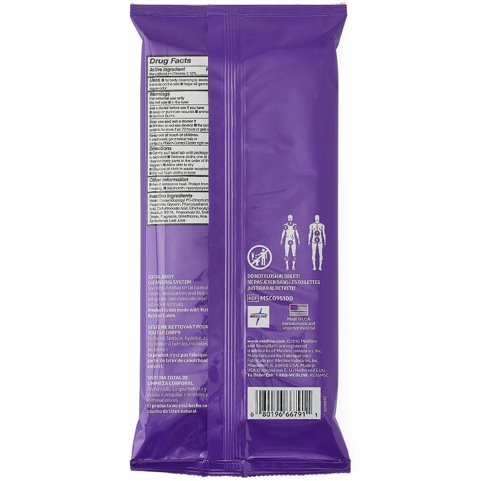 ReadyBath LUXE Antibacterial Bathing Wipe Scented 192Ct