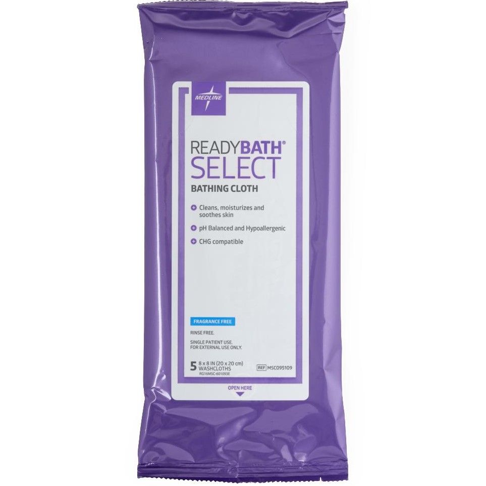 ReadyBath SELECT MediumWeight Bathing Wipes Unscented 5Ct