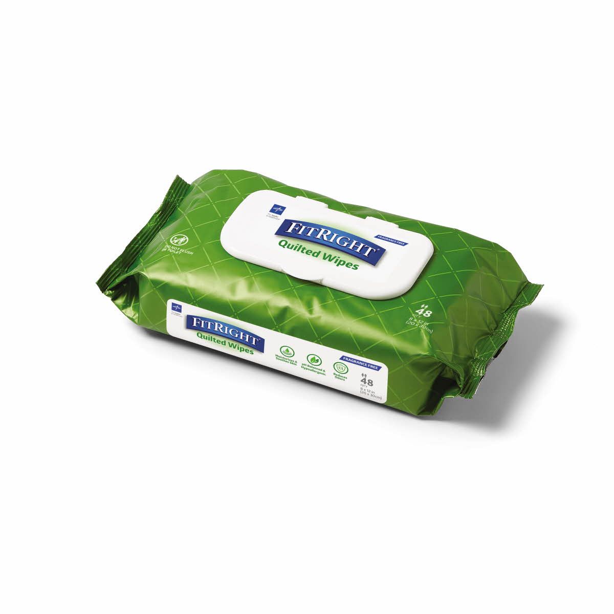 Medline FitRight Aloe Quilted Personal Wipes 576Ct