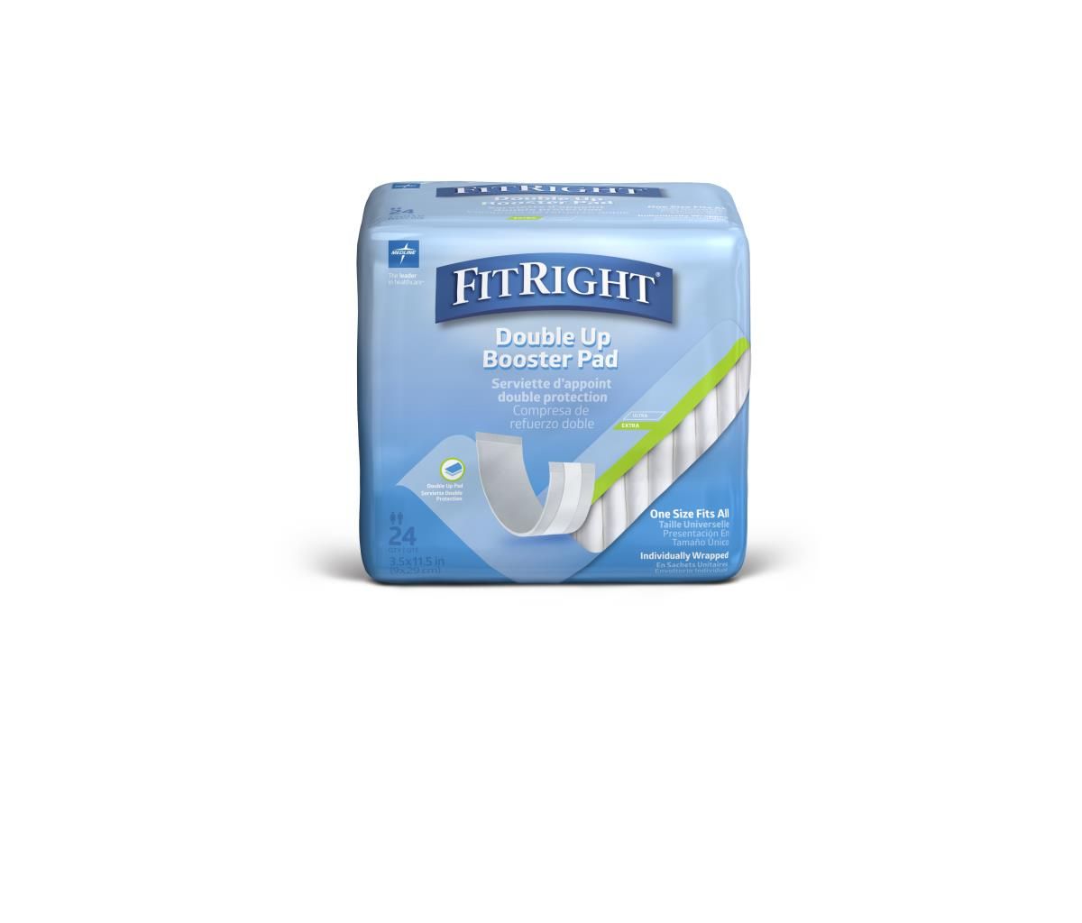 FitRight Double Up Incontinence Booster Pad 3.5x11.5 24Ct