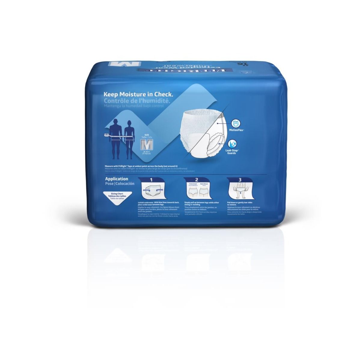 Medline FitRight Extended Wear Underwear M 16Ct