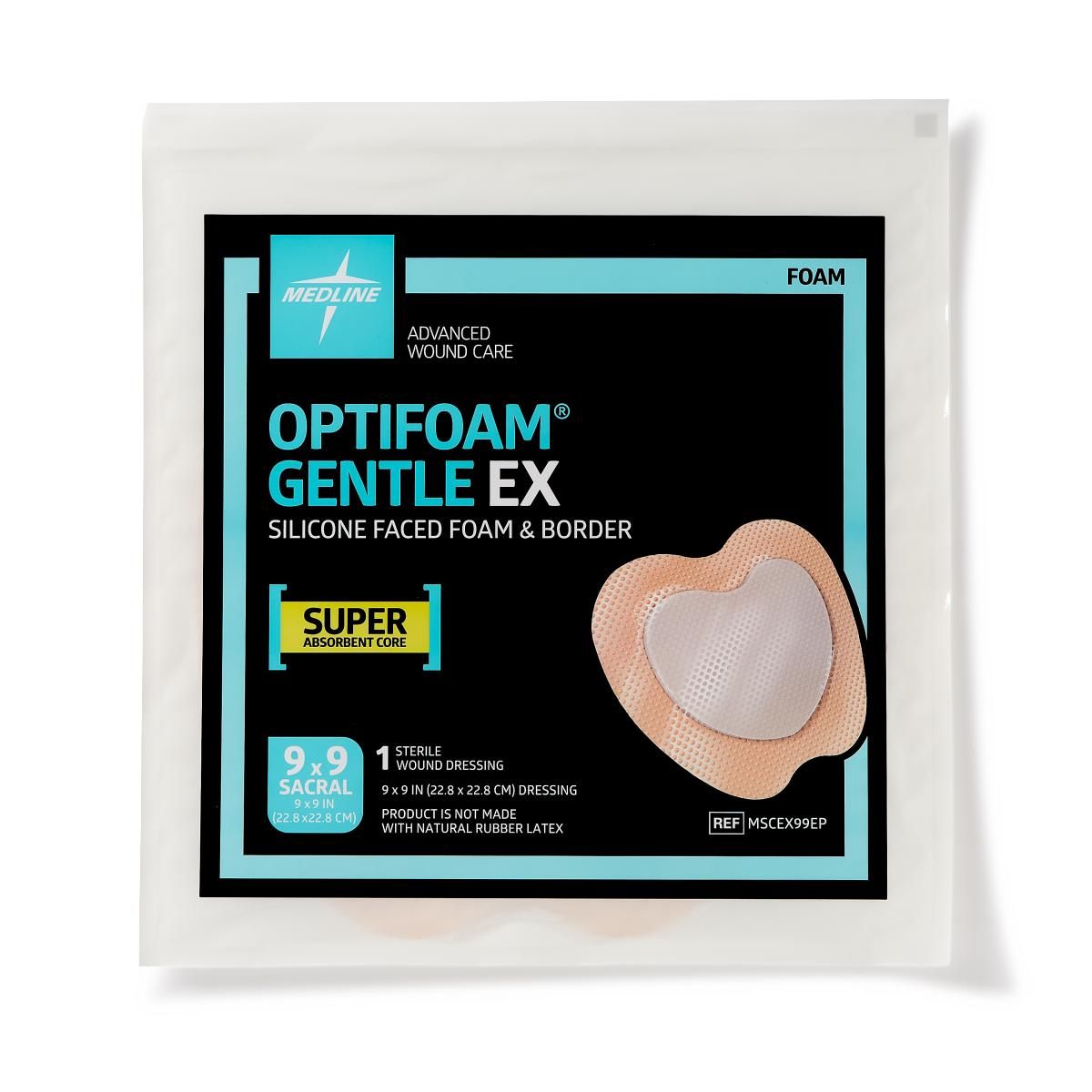 Optifoam Gentle EX Silicone/Foam Dressing 9x9 1Ct