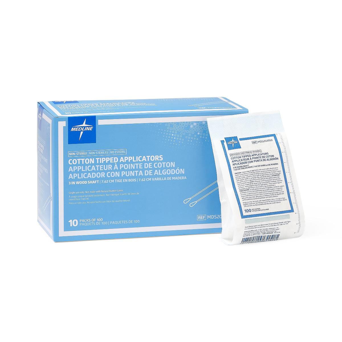 Medline Wood Nonsterile CottonTipped Applicator Swabs All