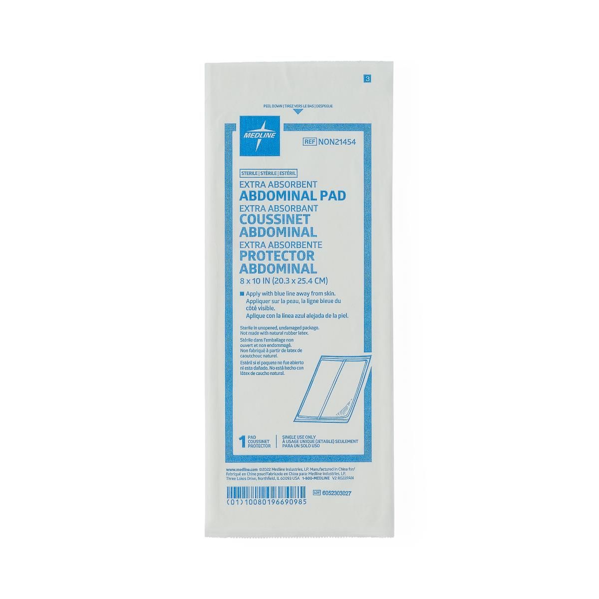 Medline Sterile Premium Abdominal Pad 8x10 1Ct