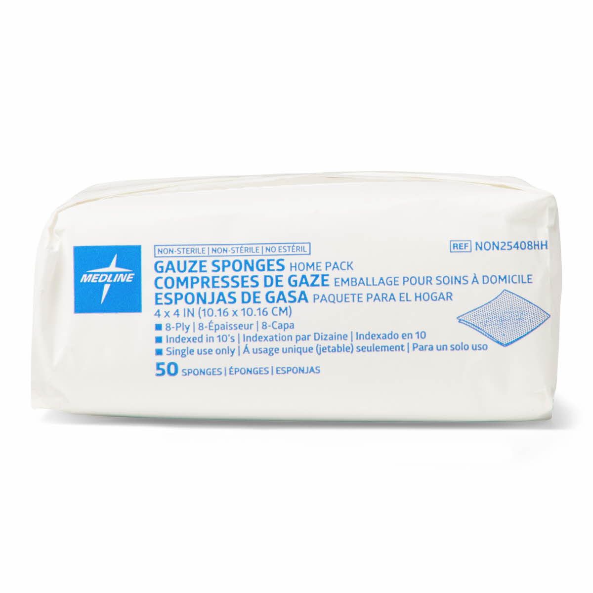 Medline NS Woven Cotton Gauze Sponge 8ply 4x4 50Ct