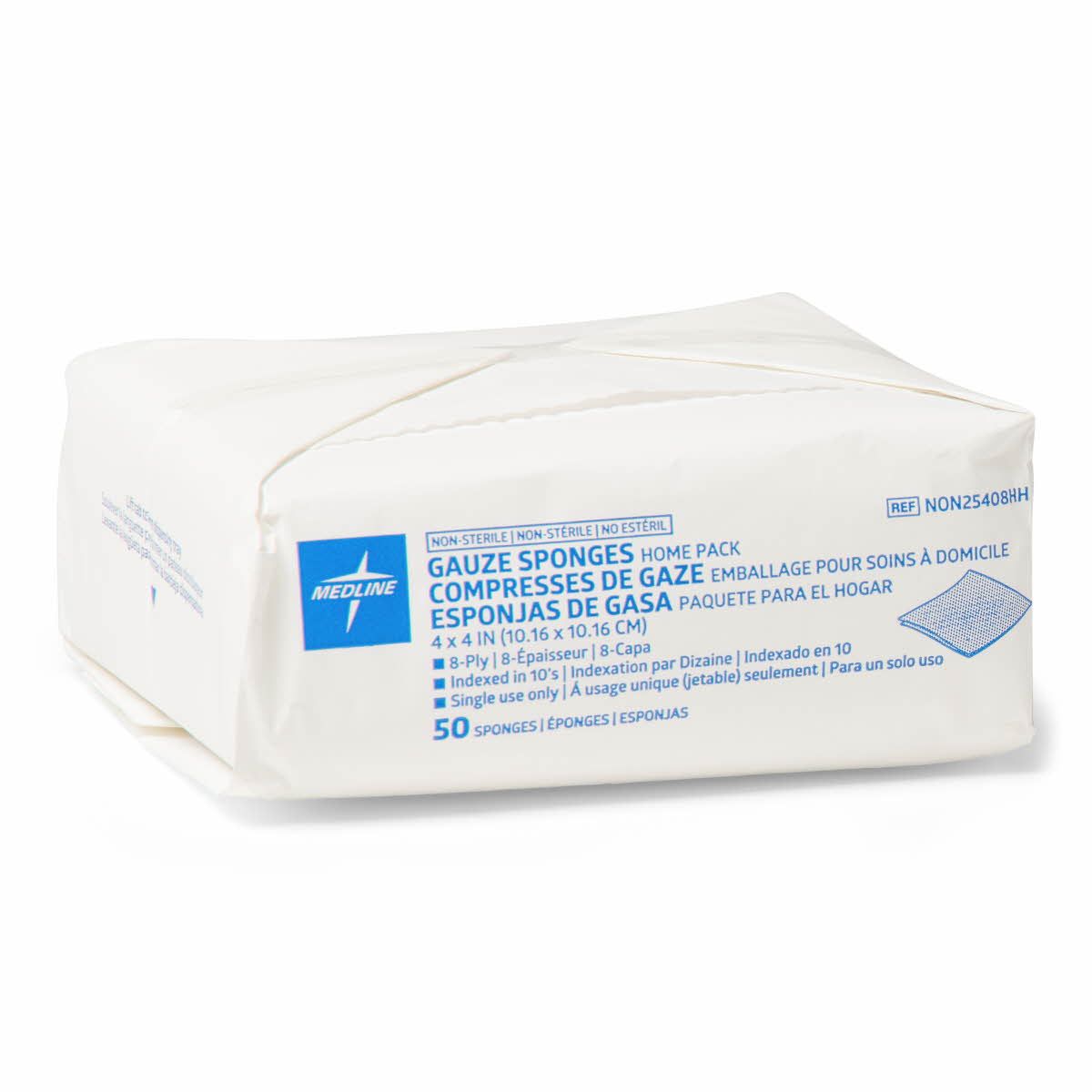 Medline NS Woven Cotton Gauze Sponge 8ply 4x4 50Ct