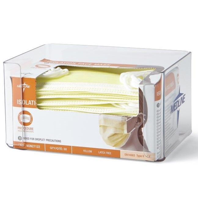 Medline Face Mask Box Holder Dispenser Clear 7.7x4.35 12Ct