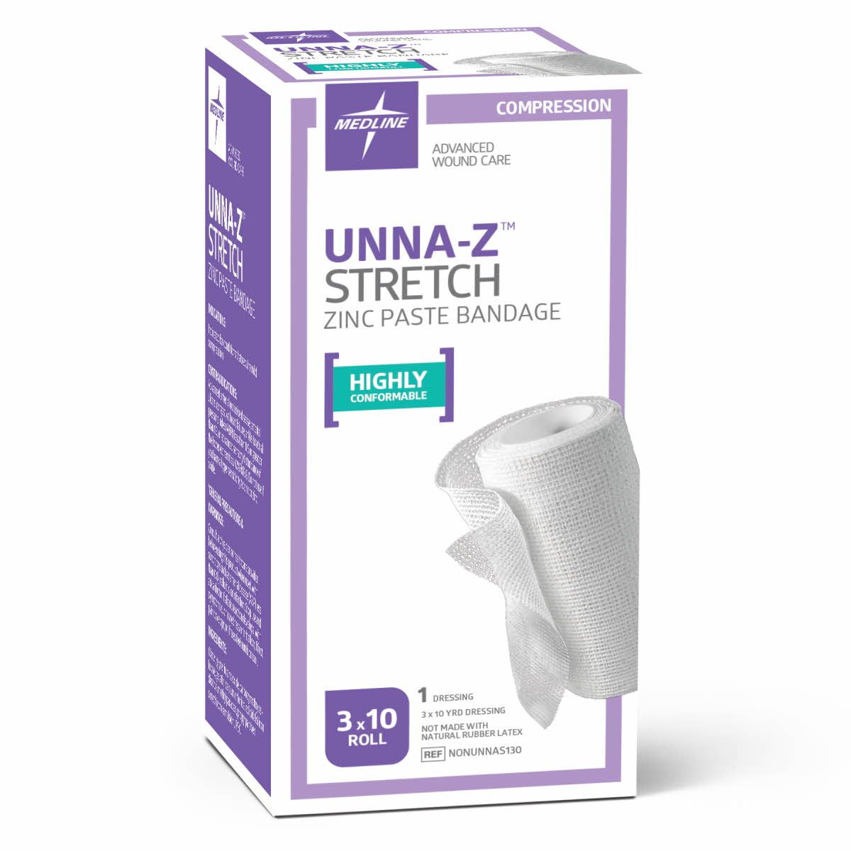 UnnaZ Stretch Zinc Paste Compression Bandage 3in x 10yd 12Ct