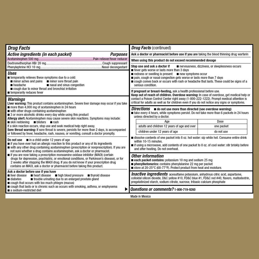 GoodSense MultiSymptom Flu & Severe Cold Green Tea & Honey Lemon 6Ct