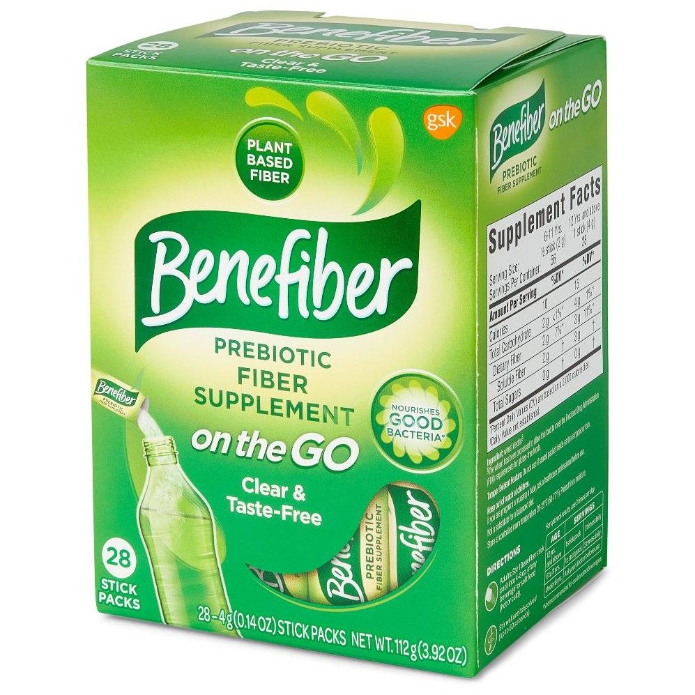 Benefiber On The Go Prebiotic Fiber Supplement Powder Benefiber Fiber Supplement On-the-Go Sticks 28Ct
