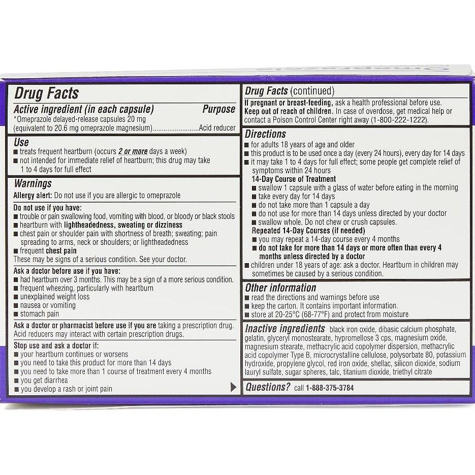Omeprazole DelayedRelease Antacid Tablet 20mg 42Ct