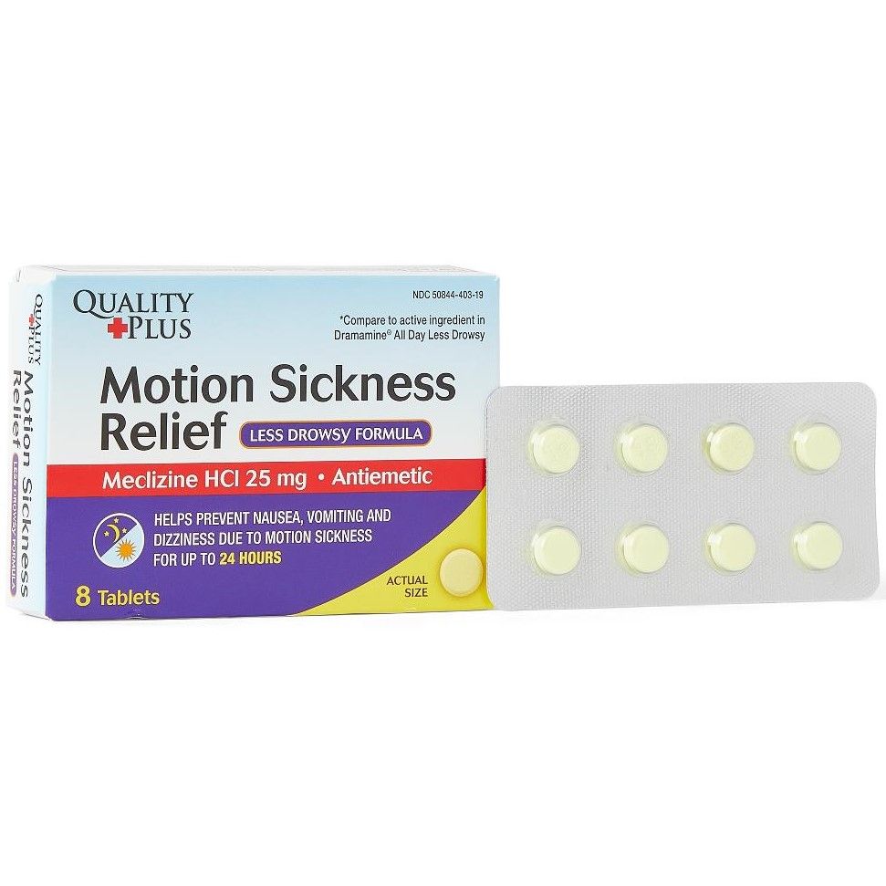 Meclizine AntiNausea Motion Sickness Tablet 25mg 8Ct