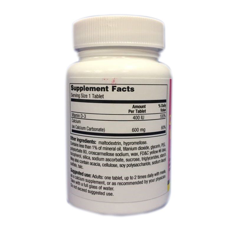 GeriCare Calcium 600mg + Vitamin D3 400IU Tablet 60Ct