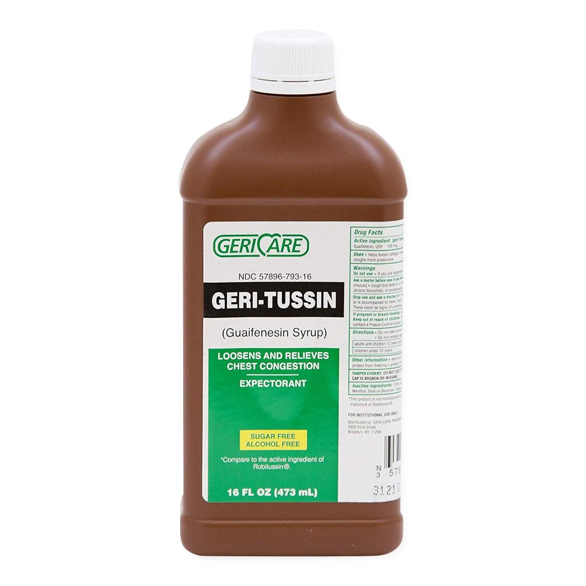 GeriTussin Guaifenesin Syrup, NonDrowsy Cold And Cough Relief, 16 Oz
