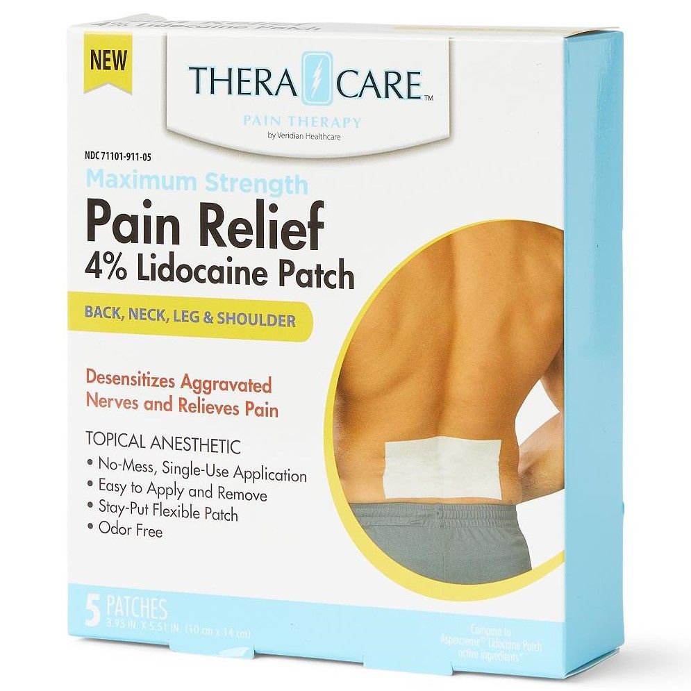 TheraCare Max Strength Pain Relief 4 Lidocaine Patch 5Ct