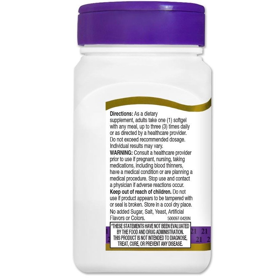 21st Century Omega3 Fish Oil Softgels 1000mg 60Ct