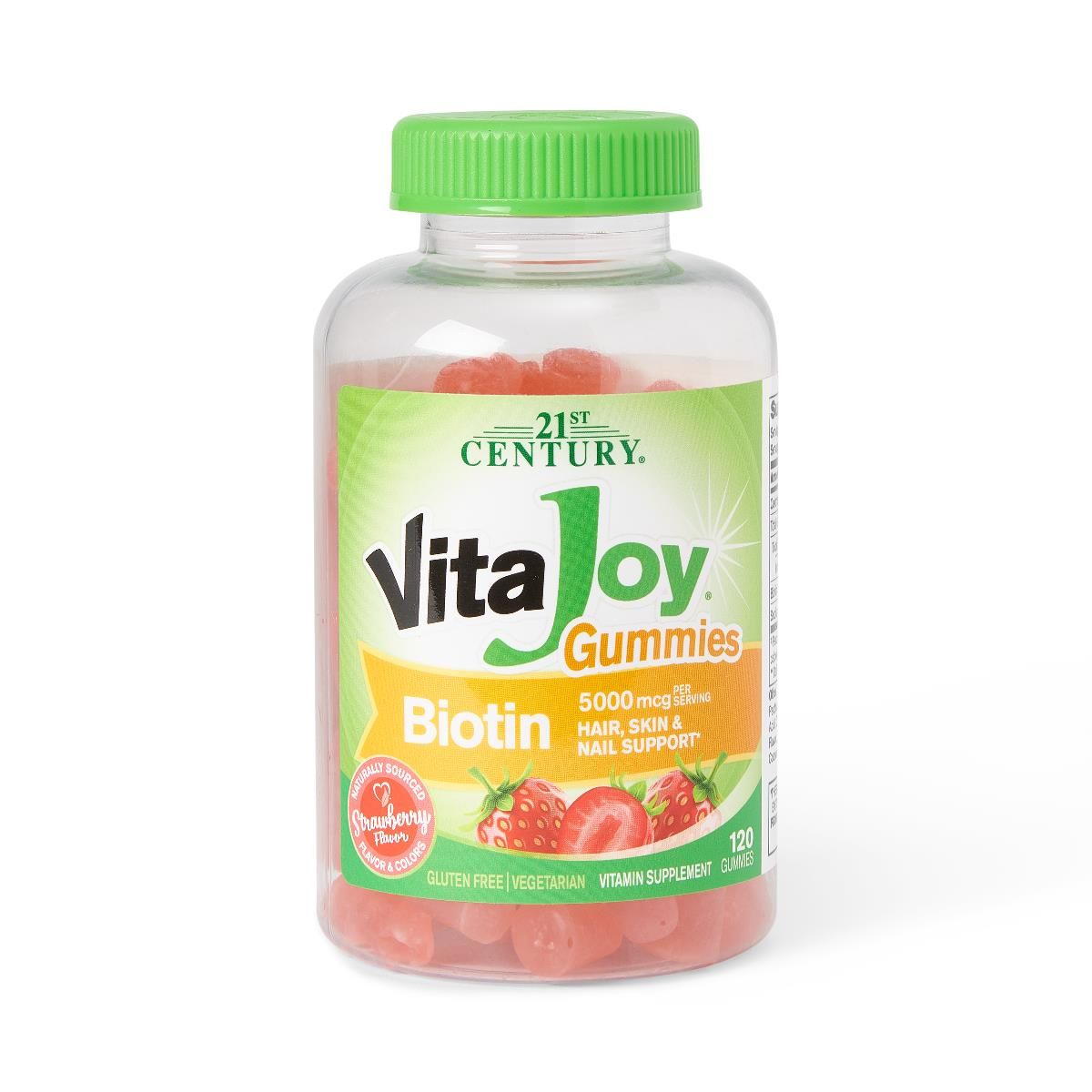 21st Century VitaJoy Biotin Gummy 2500mcg Strawberry 120Ct