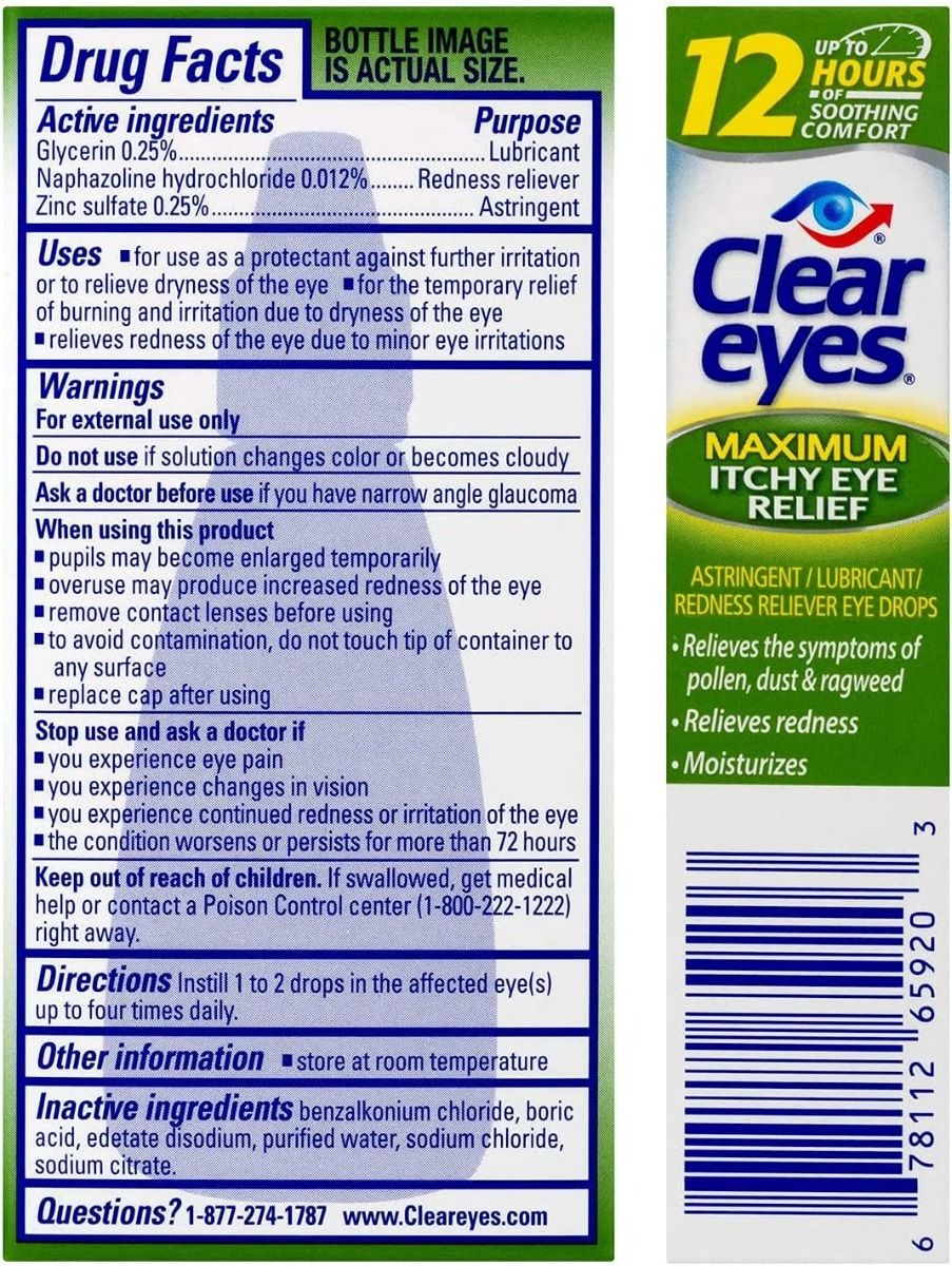 Clear Eyes Max Itchy Eye Relief, 0.5oz