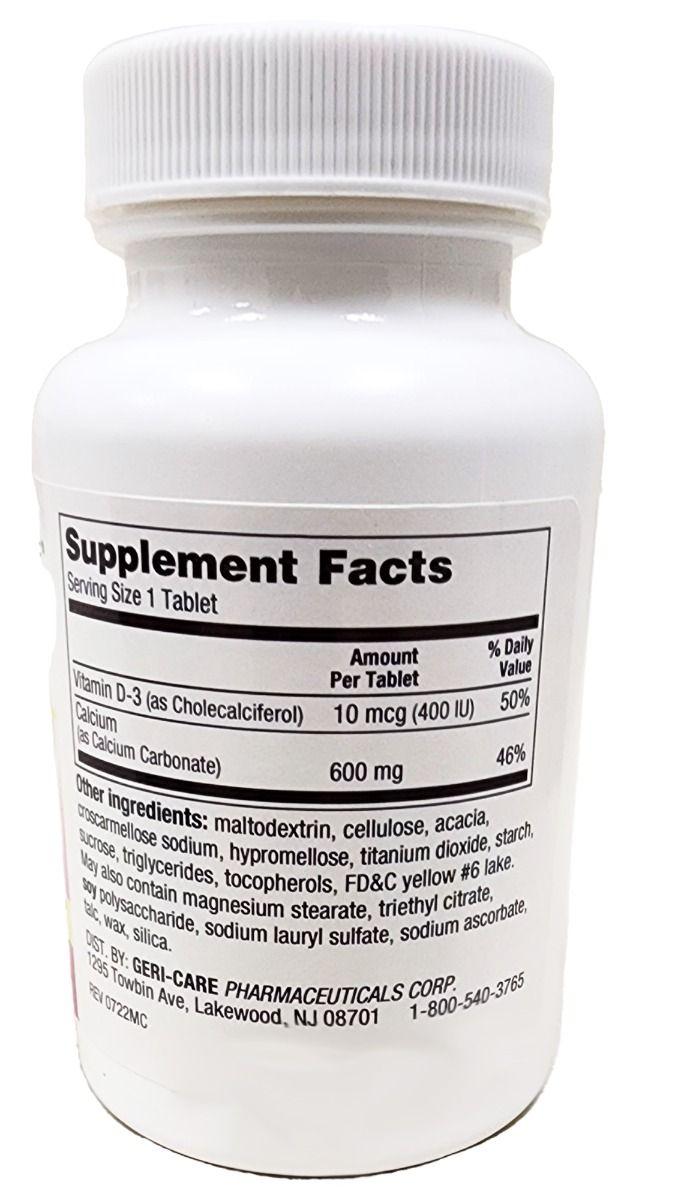 Calcium 600mg + Vitamin D3 10mcg 100Ct