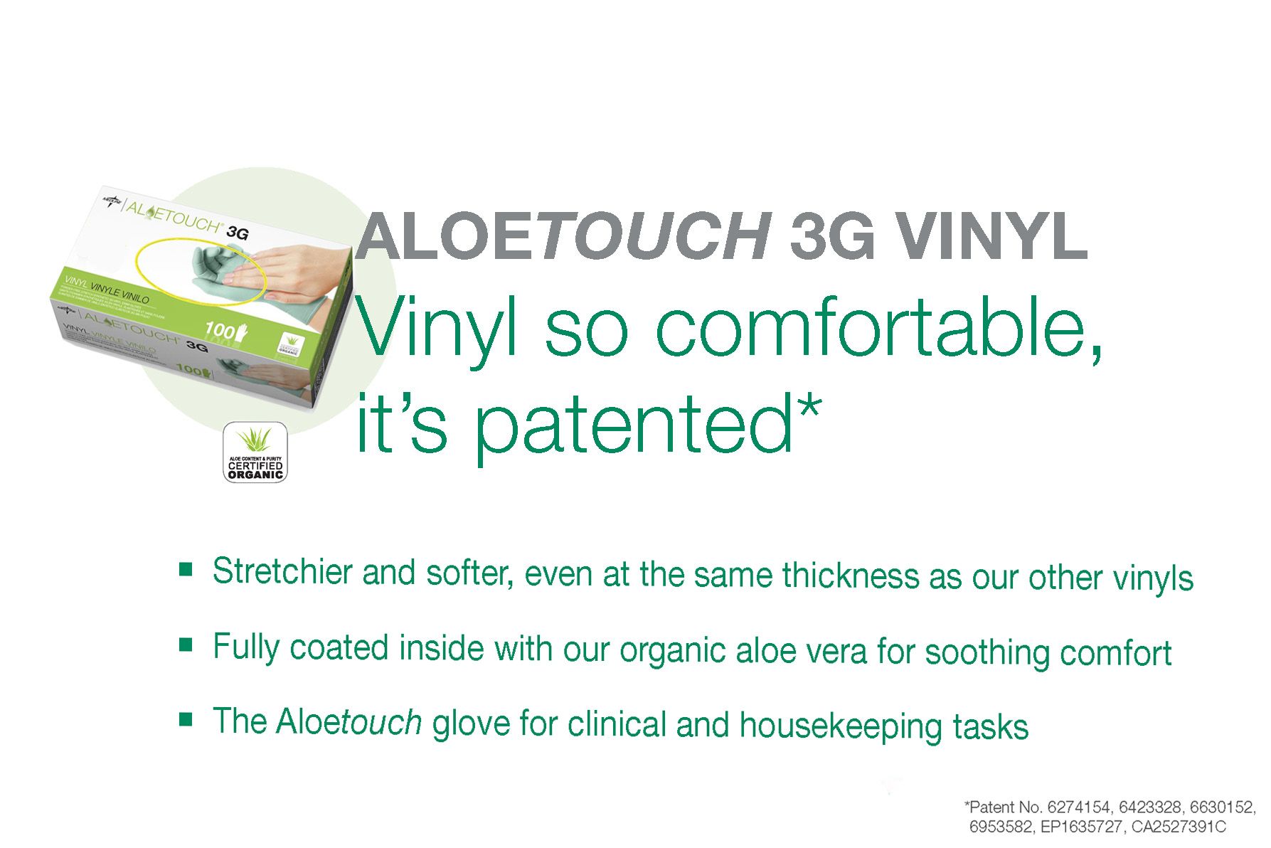 Medline Aloetouch 3G Synthetic Exam Gloves M 100Ct