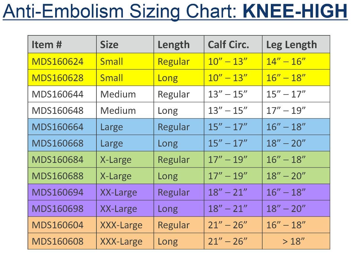 Medline EMS KneeHi AntiEmbolism Stocking M Long 1Pr