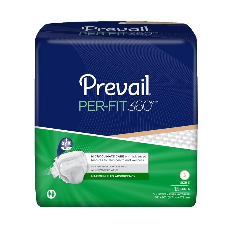 Prevail PerFit360 Incontinence Brief Max Plus XL 60Ct