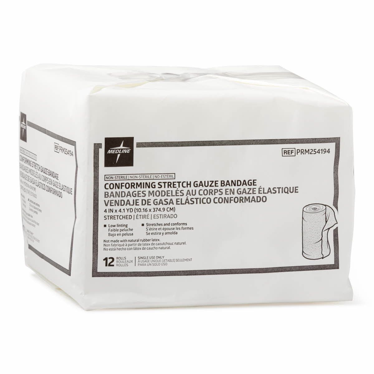 Medline Essentials Conform Stretch Gauze Bandage 4x147 12Ct